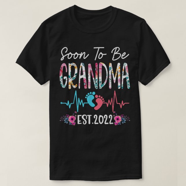Bald wird Oma Est 2022 die Funny Floral Mutter's  T-Shirt (Design vorne)