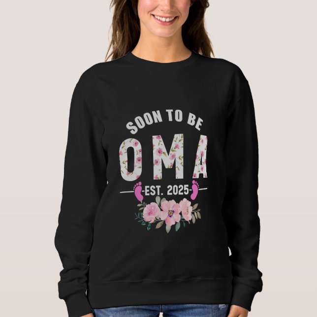 Bald wird Oma Est 2025 Geschenke Erstmaliges Oma N Sweatshirt (Vorderseite)