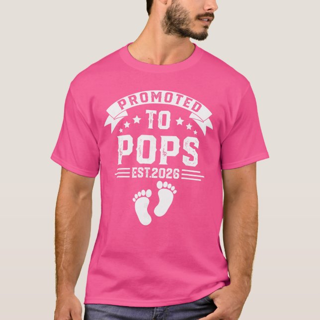 Bald wird Pops 2026 Soon wird Pops 2026 Freunde T-Shirt (Vorderseite)