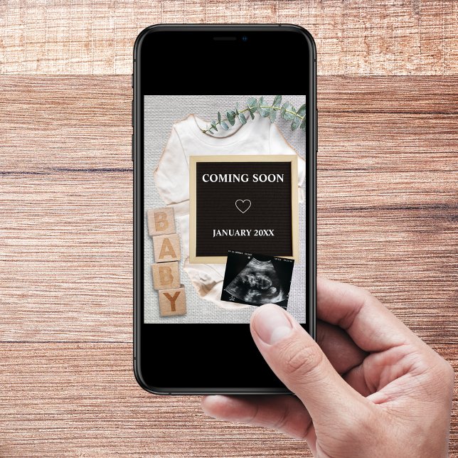 Bald wird Sonogram Foto Pregnancy Ankündigung (coming soon photo pregnancy announcement digital pregnancy reveal sonogram ultrasound photo)