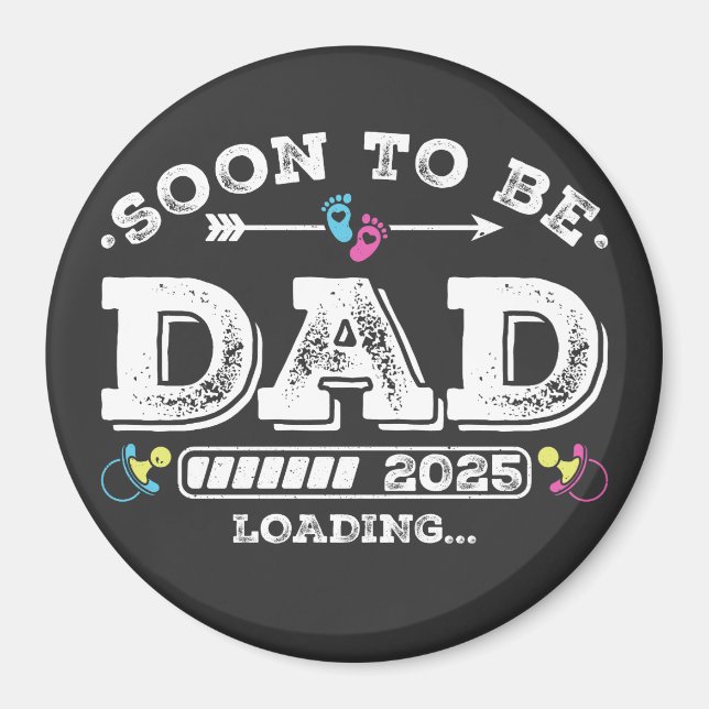 Bald wird Vater 2025 Ladekreis Magnet (Vorne)