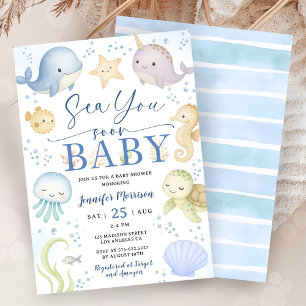 Bald wirst du da sein, Junge, Baby Shower Süße Oze Einladung