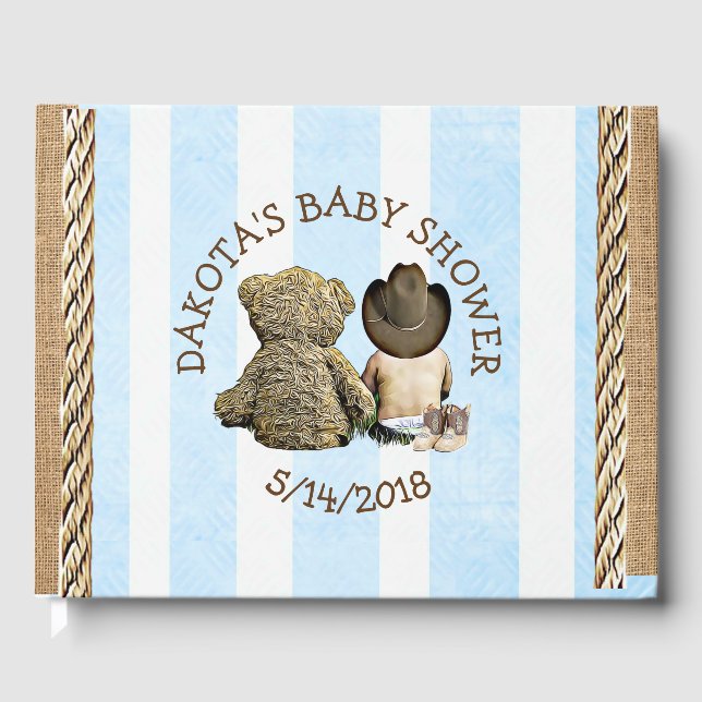 Bald zu b Lil "Cowboy Baby Shower Guestbook Gästebuch (Vorderseite)