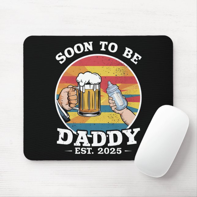 Bald zu Daddy 2025 erste Daddy 2025 Retro Mousepad (Mit Mouse)