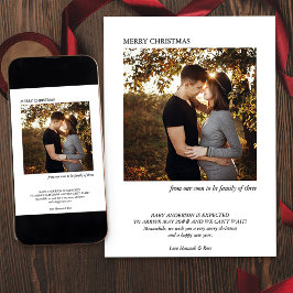 Bald zu einer Familie mit drei minimalen Foto Schw Ankündigung