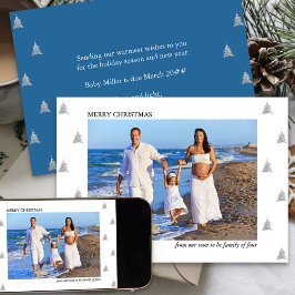 Bald zu einer Familie von Vier-Foto-Urlaub Schwang Ankündigung