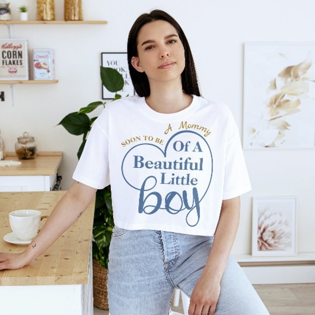 Bald zu einer Mami eines schönen kleinen Jungen T-Shirt (soon to be a mommy of a beautiful little boy mother to be gift ideas)