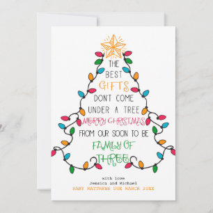Bald zu Familie von drei Weihnachtsschwangerschaft Feiertagskarte