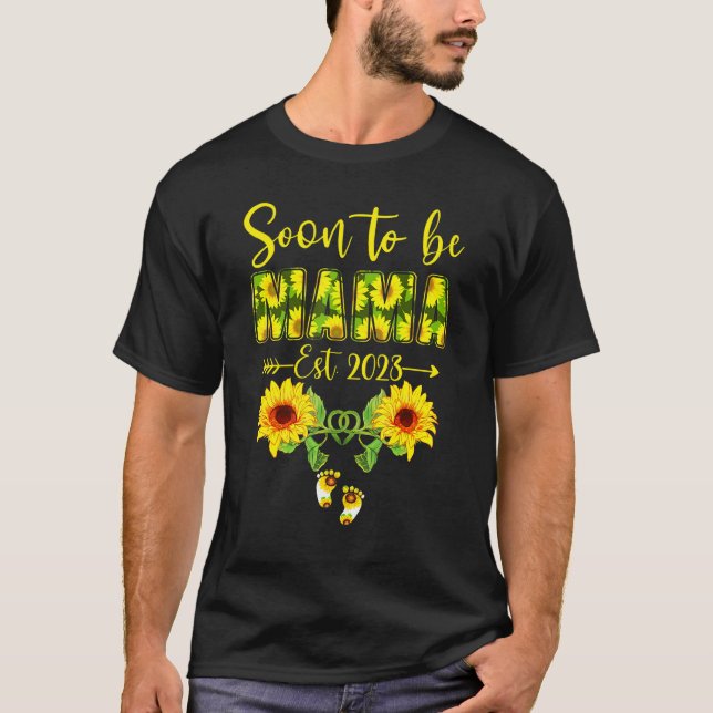 Bald zu Mama 2023 Mama Schwangerschaftsankündigung T-Shirt (Vorderseite)