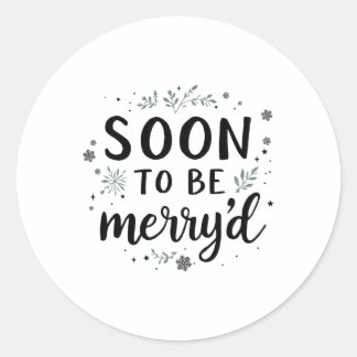 Bald zu Merryd Weihnachten Verlobten Paar Matchin Runder Aufkleber