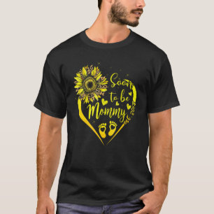 Bald zu Mommy Est 2023 Sonnenblumen Junge Mutter T-Shirt