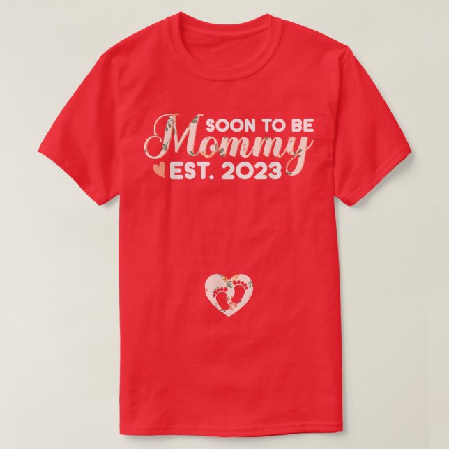 Bald zu Mommy Mama 2023 Schwangerschaftsankündigun T-Shirt (Design vorne)