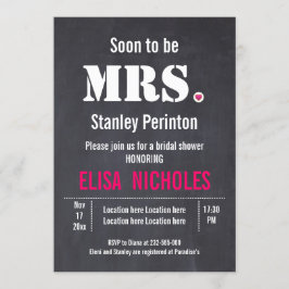 Bald zu Mrs. typography wedding Brautparty Einladung