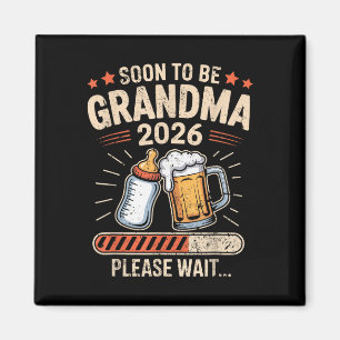 Bald zu Oma Est 2026 Baby Announcement T-sh Magnet