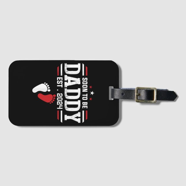 Bald zu Papi 2024 New Dad 2024 Erstmals Vater Gepäckanhänger (Vorderseite (Horizontal))