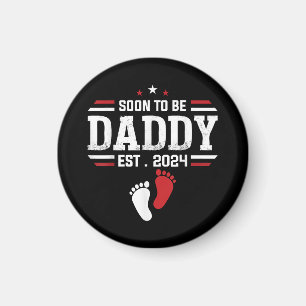 Bald zu Papi 2024 New Dad 2024 Erstmals Vater Magnet