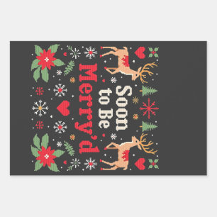 Bald zu sein fröhlich'd Funny Weihnachtskaffees Geschenkpapier Set