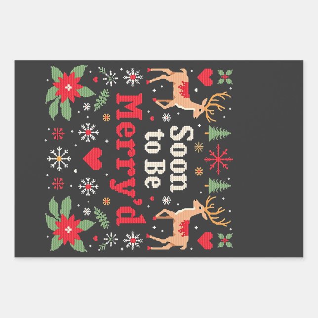 Bald zu sein fröhlich'd Funny Weihnachtskaffees Geschenkpapier Set (Vorderseite)