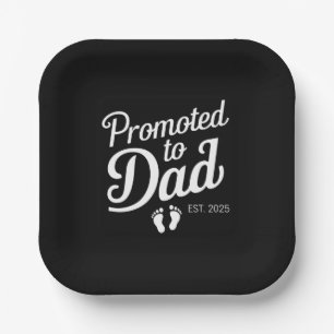 Bald zum Papa ernannt EST 2025 Lustig Bald werdend Pappteller