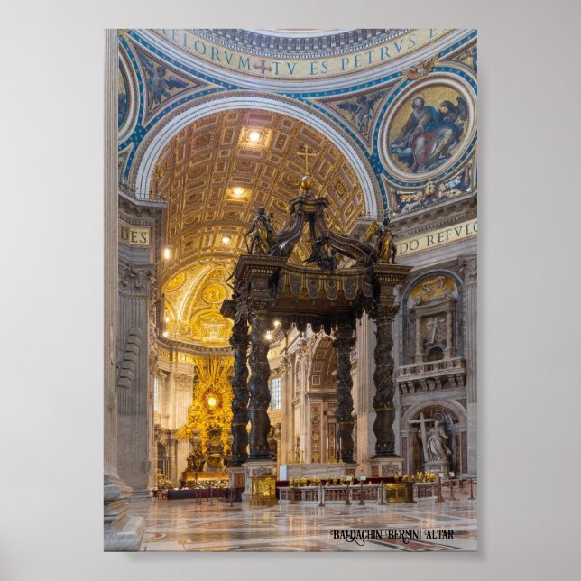Baldachin Bernini Altar , Vatikan Poster (Vorne)