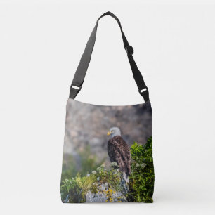 Baldadler auf dem Felsen Tragetaschen Mit Langen Trägern