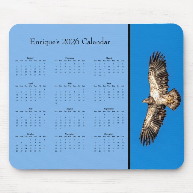 BaldEagle: Customize full year 2026 calendar Mouse Mousepad (Vorne)