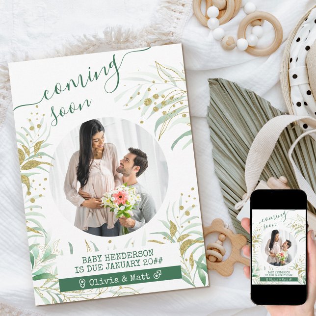 Baldes Foto der Mutterschaft Elegante Foliage Ankündigung (Von Creator hochgeladen)