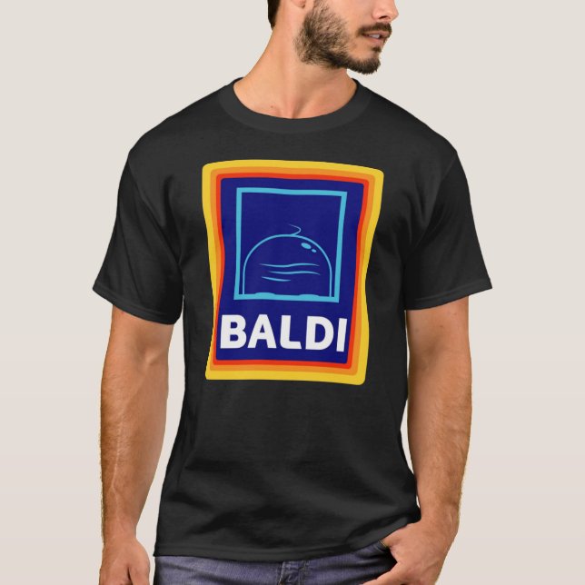 Baldi Bald head Aldi Logo T-Shirt (Vorderseite)