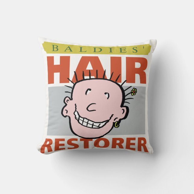Baldies Hair Restorer. Bald Man Gift Kissen (Vorderseite)