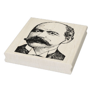 Balding Man mit Mustache Vintag Portrait Briefmark Gummistempel