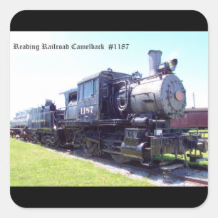 Baldwin Built Reading Railroad Camelback #1187 Quadratischer Aufkleber