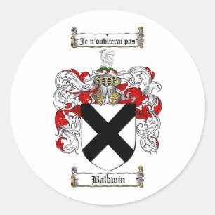 BALDWIN FAMILIENWAPPEN - BALDWIN WAPPEN RUNDER AUFKLEBER