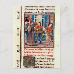 Baldwin I Sechster Graf von Hainaut gekrönt Postkarte