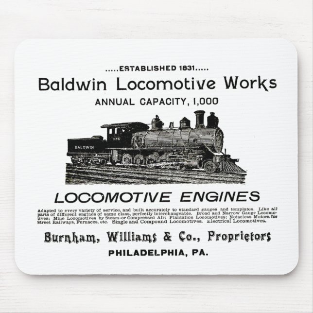 Baldwin Locomotive Works 1895 Mousepad (Vorne)