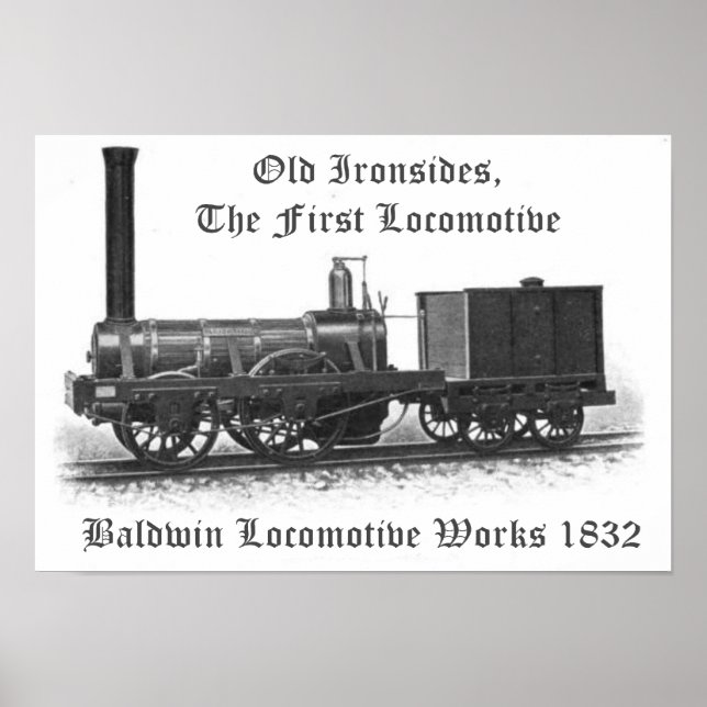 Baldwin Locomotive Works, Alte Eisenbahne 1832 Poster (Vorne)