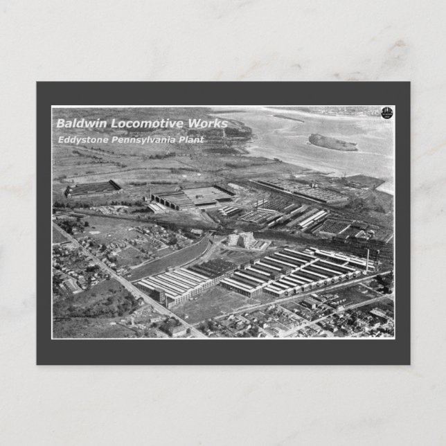 Baldwin Locomotive Works, Eddystone Pennsylvania Postkarte (Vorderseite)