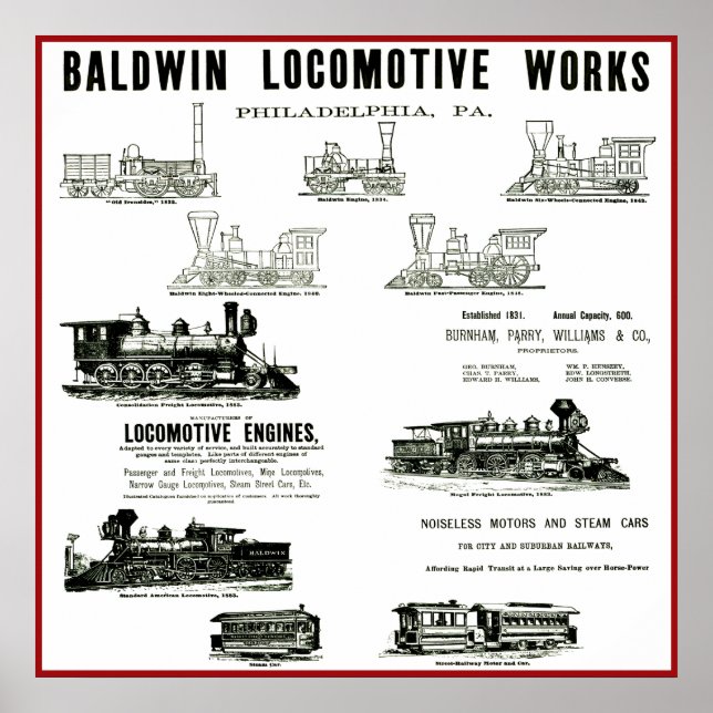 Baldwin Locomotive Works Poster (Vorne)