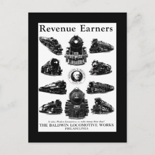 Baldwin Locomotives, Revenue Earners Postkarte
