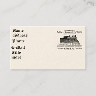 Baldwin Lokomotive bearbeitet 1895 Visitenkarten Visitenkarte