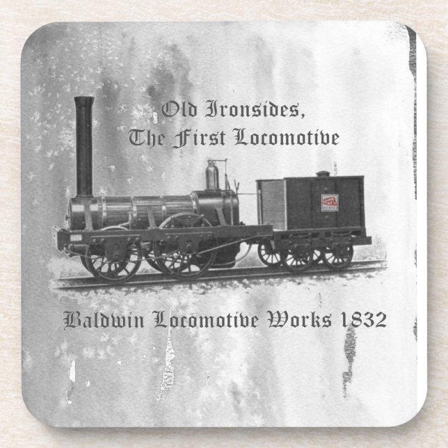Baldwin Lokomotive Werk , Alte Eisenbahne 1832 Getränkeuntersetzer (Vorderseite)