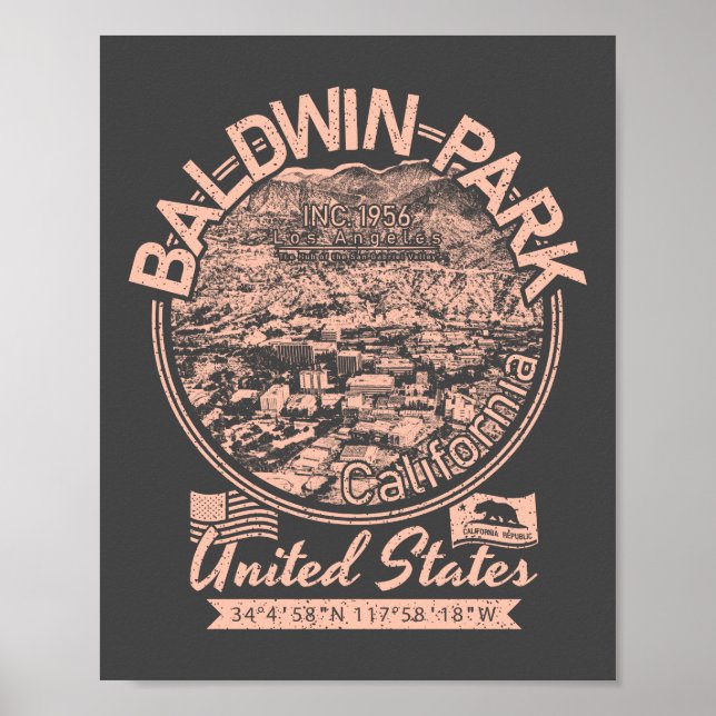 BALDWIN PARK KALIFORNIA - SAN GABRIEL VALLEY POSTER (Vorne)