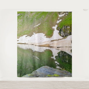 Balea-Lake Alpine-Landschaft - Wilde Natur Rumänie Wandteppich