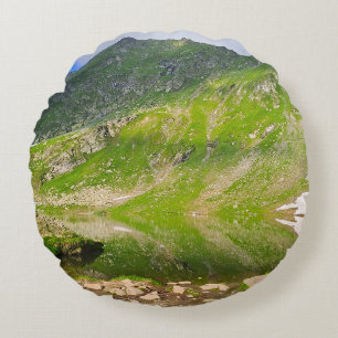 Balea-Lake-Berghang – Rumänien Alpines Druckbild Rundes Kissen