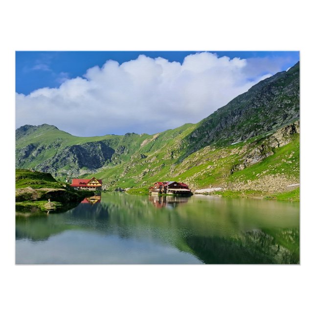 Balea-See-Reflexion – Karpatisches Alpen-Druckbild Poster (Vorderseite)