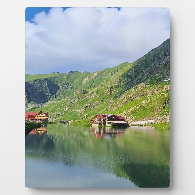 Balea-See-Reflexion – Karpatisches Alpen-Print Fotoplatte (Vorderseite)