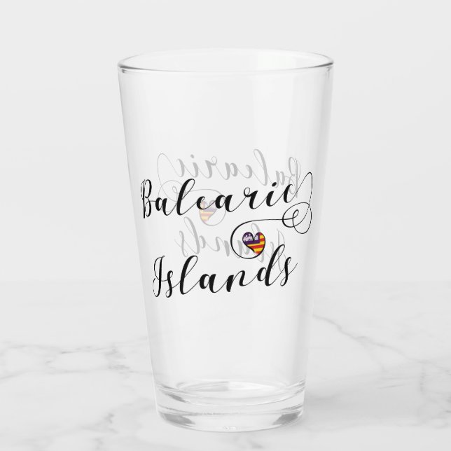 Balearen Flag Herz, Balearen Glas (Rückseite)