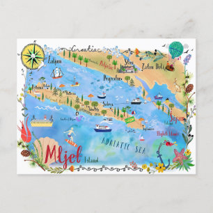 Balearen illustriert postkarte