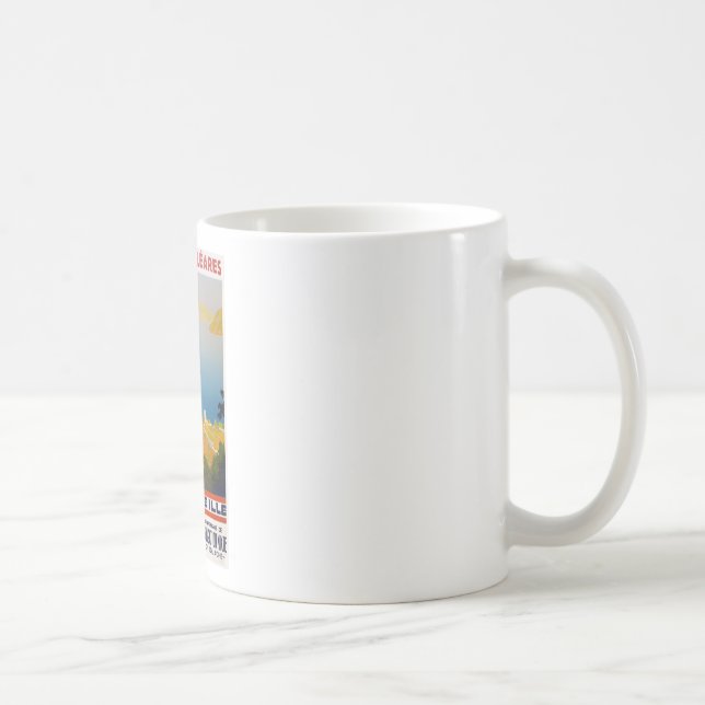 Balearen Vintag Französisch Reisen Kaffeetasse (Rechts)
