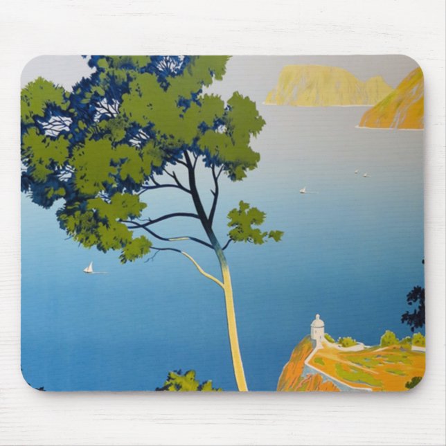 Balearen Vintag Französisch Reisen Mousepad (Vorne)
