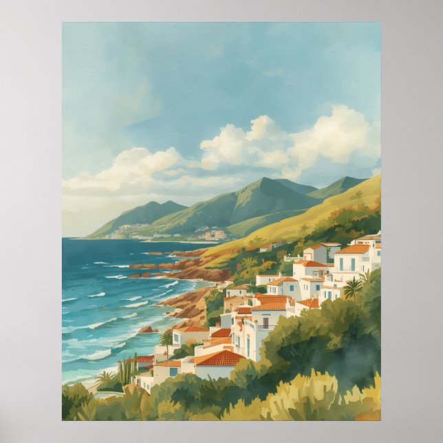 Balearic Islands Vintage French Riviera Travel Poster (Vorne)